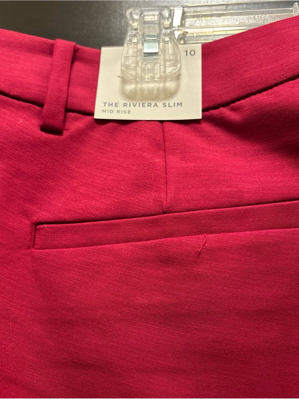 Loft The Riviera Slim Mid Rise Red Size 10 Women’s Pants Pockets Straight Leg - Picture 6 of 12
